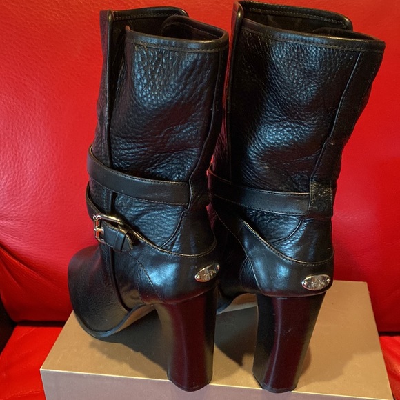 Coach Calf High Quality Leather Logo Booties Never Used - Picture 7 of 12
